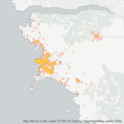 52210 Vrelinska mapa gustoće poslovanja