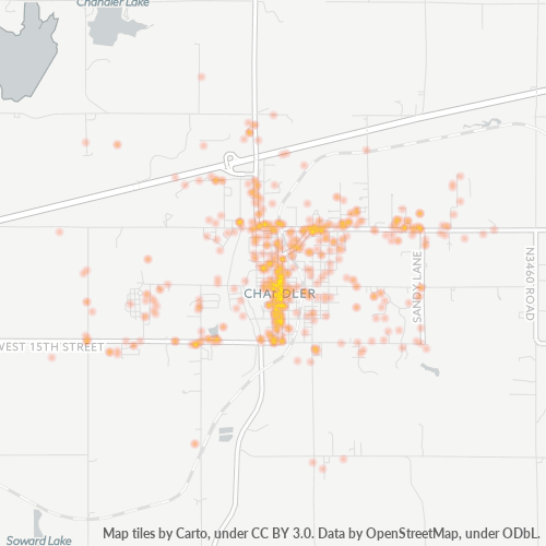 74834 Business Density Heatmap