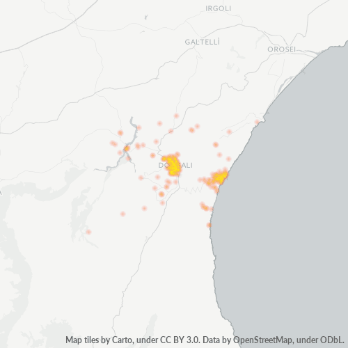 Mappa di calore per cap 08022