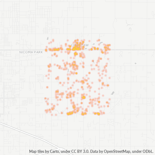73020 Business Density Heatmap