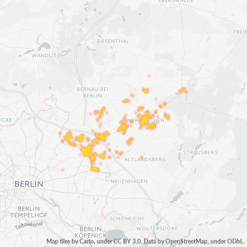 Heatmap für plz 16356