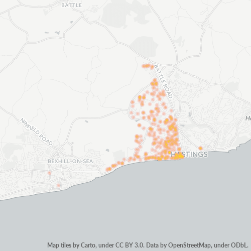 TN38 Business Density Heatmap