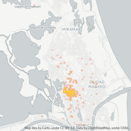89110 Mapa de calor de densidad empresarial
