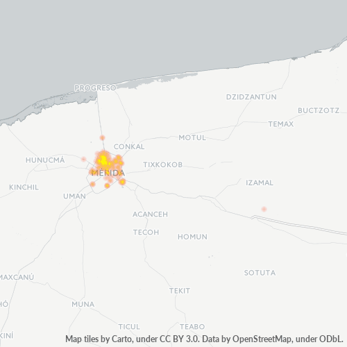 97205 Mapa de calor de densidad empresarial