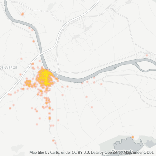 Mapa de calor para código postal 43870