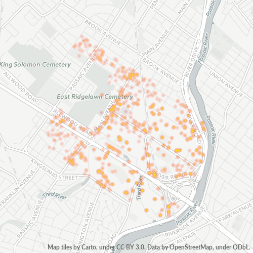 07014 Business Density Heatmap