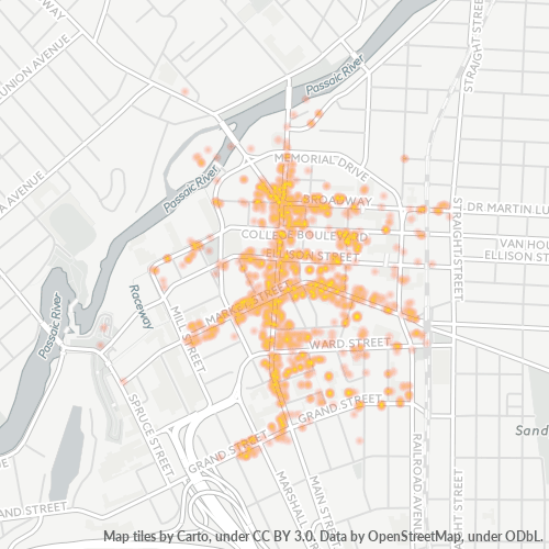 07505 Business Density Heatmap