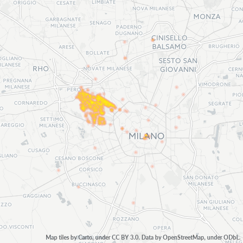 Mappa di calore per cap 20151