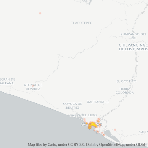 39690 Mapa de calor de densidad empresarial