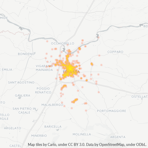 44100 Mappa di concentrazione per la densità di aziende