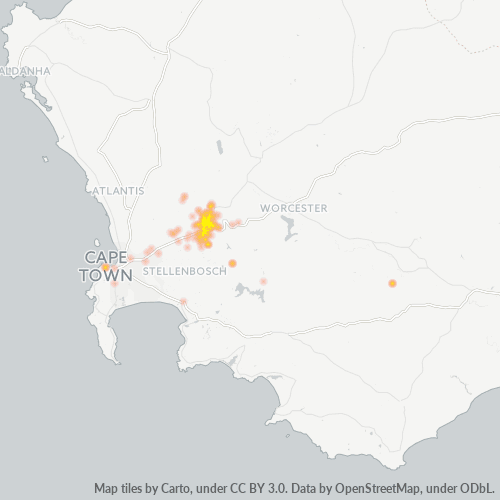 7646 Hittekaart vir Besigheidsdigtheid