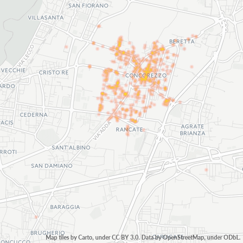 20863 Mappa di concentrazione per la densità di aziende