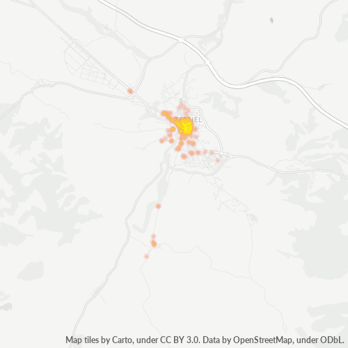 Mapa de calor para código postal 44001