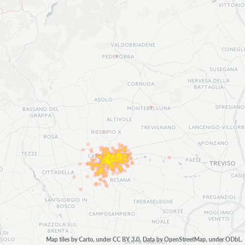 31033 Mappa di concentrazione per la densità di aziende