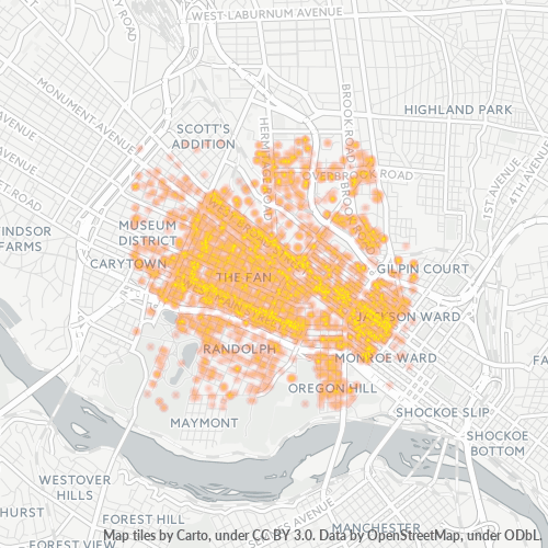 23220 Business Density Heatmap