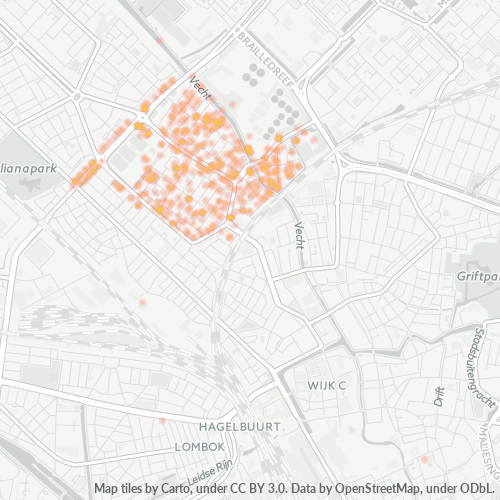 Heatmap voor postcode 3552