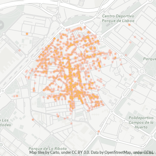 28921 Mapa de calor de densidad empresarial