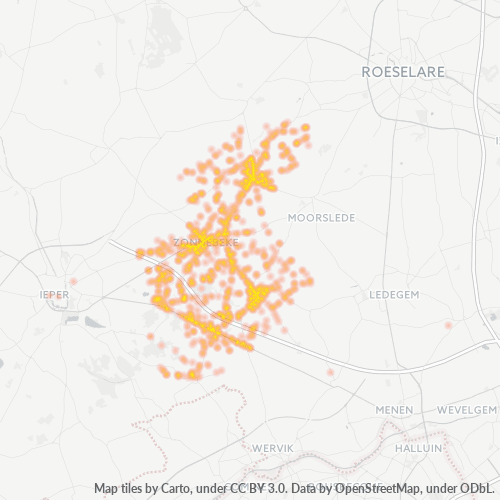 Heatmap voor postcode 8980