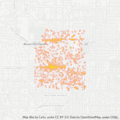 68104 Business Density Heatmap