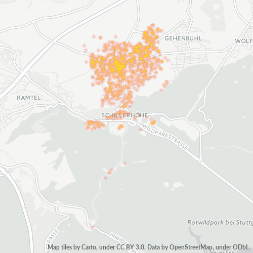 Heatmap für plz 70839