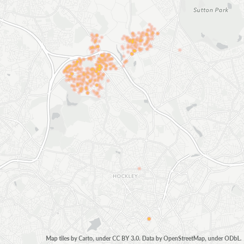 Heatmap for postal code B43