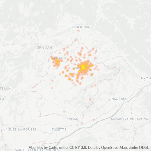 Carte de chaleur pour code postal 84600