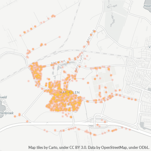 Heatmap voor postcode 3481