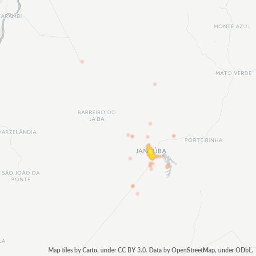 39440-000 Mapa de calor de densidad empresarial