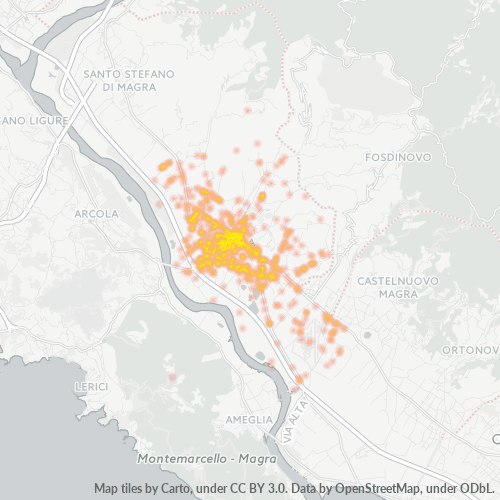 Mappa di calore per cap 19038
