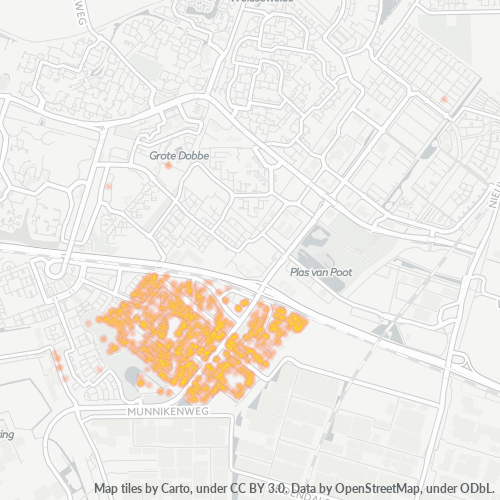 Heatmap voor postcode 2718