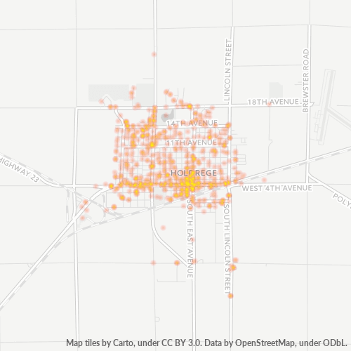 68949 Business Density Heatmap