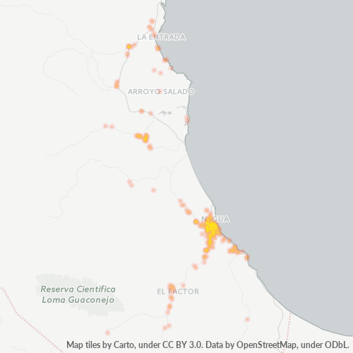 33000 Mapa de calor de densidad empresarial