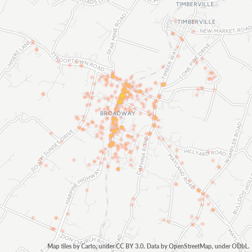 22815 Business Density Heatmap