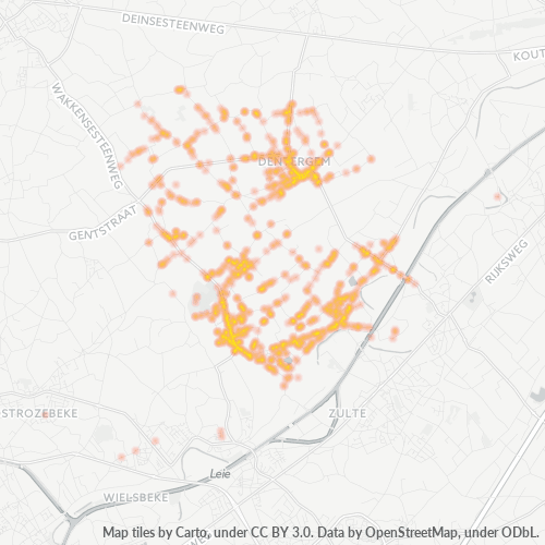 Heatmap voor postcode 8720
