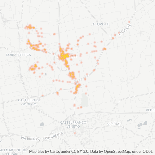 Mappa di calore per cap 31039
