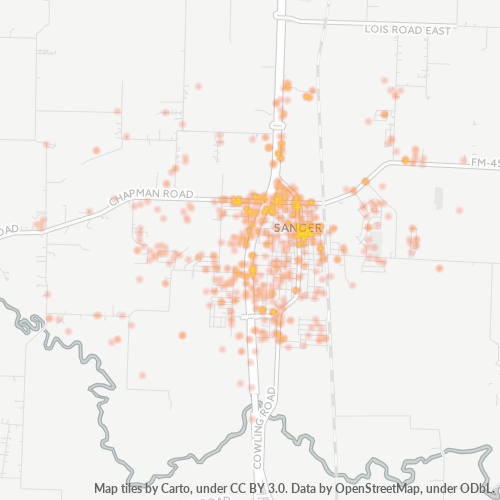 76266 Business Density Heatmap