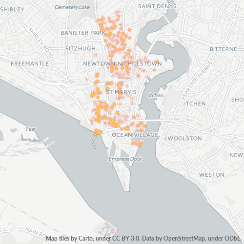 SO14 Business Density Heatmap