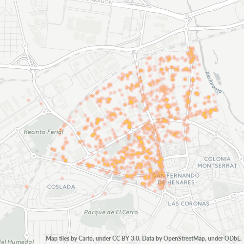28823 Mapa de calor de densidad empresarial