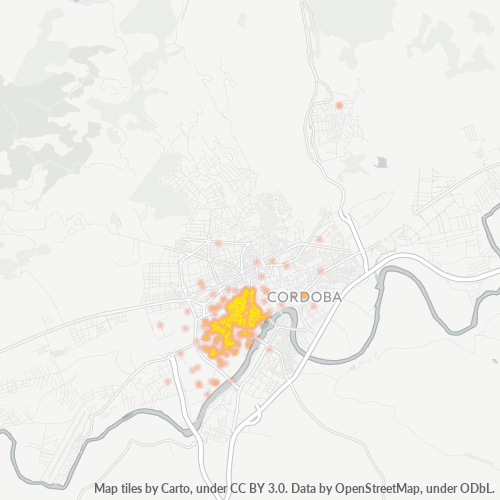 Mapa de calor para código postal 14004