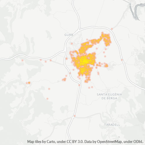 Mapa de calor para código postal 08500