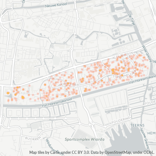 Heatmap voor postcode 8935