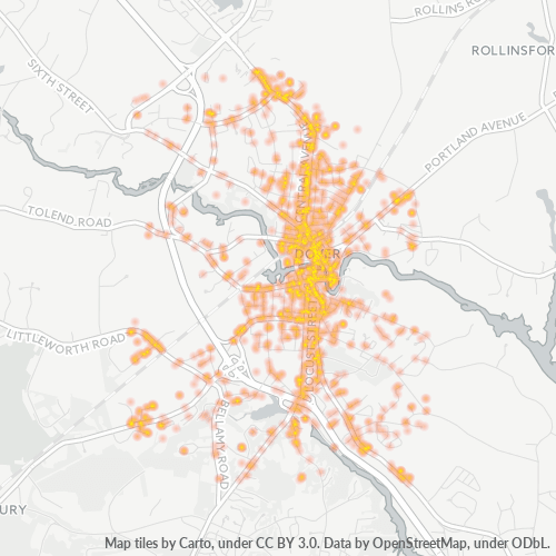 03820 Business Density Heatmap