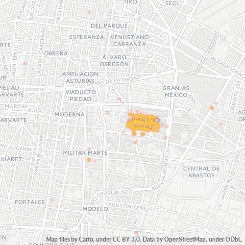 08700 Mapa de calor de densidad empresarial
