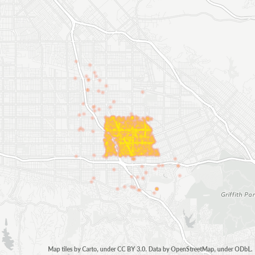 91601 Business Density Heatmap