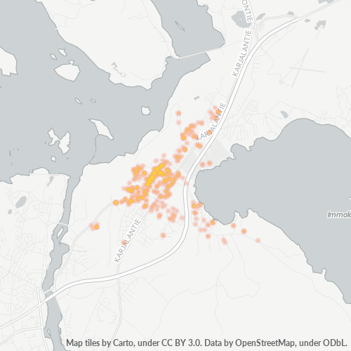 55800 Yritystiheys lämpökarttana