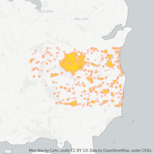 8300 Heatmap over forretningstæthed