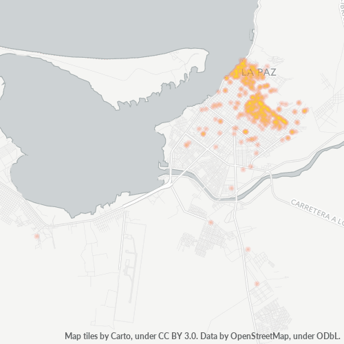 23020 Mapa de calor de densidad empresarial