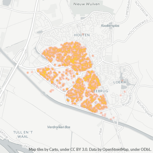 Heatmap voor postcode 3991