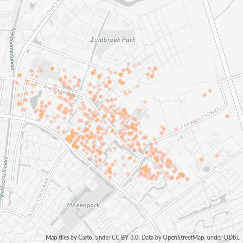 Heatmap voor postcode 7323