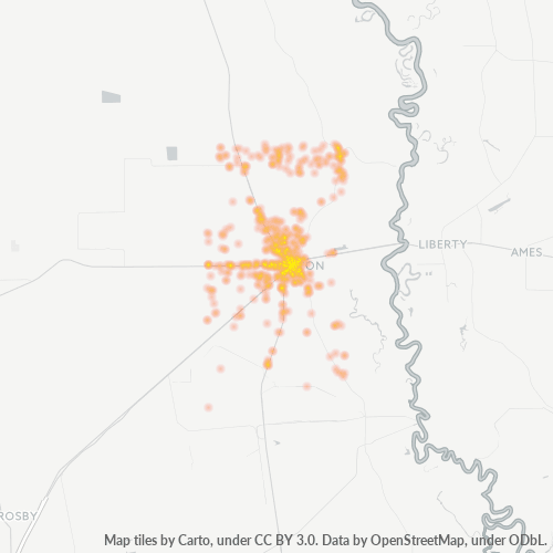 77535 Business Density Heatmap